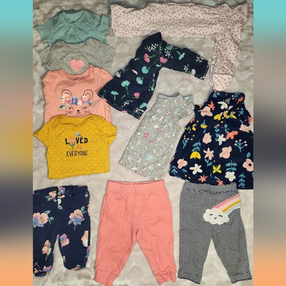 3M Clothing 11 PC Set Bundle Baby Girls Infant Lot $20 - Picture 2 of 7